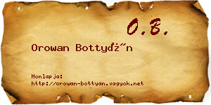 Orowan Bottyán névjegykártya